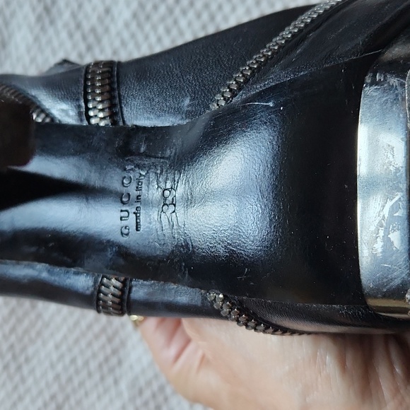 Gucci black zipper platform booties 39 - Picture 6 of 7
